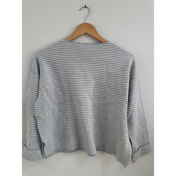 Eileen Fisher grey and shite stripped sweater NWT - Picture 5 of 6